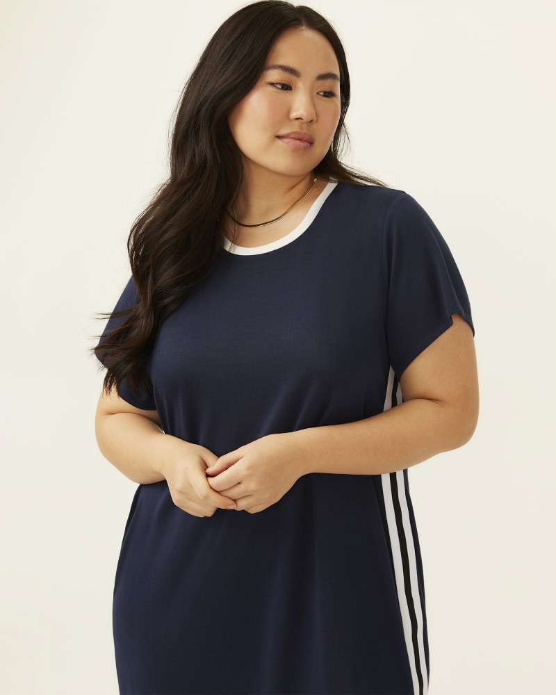 Plus size navy blue t shirt dress new arrivals